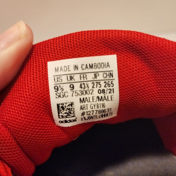 Adidas Daily 3.0 Men's Red And White Sneakers GY8116, Size 9.5 - Picture 7 of 10